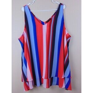 New Lane Bryant Sleeveless Tank Swing Cami Tunic Top Multicolor Size 22 Womens